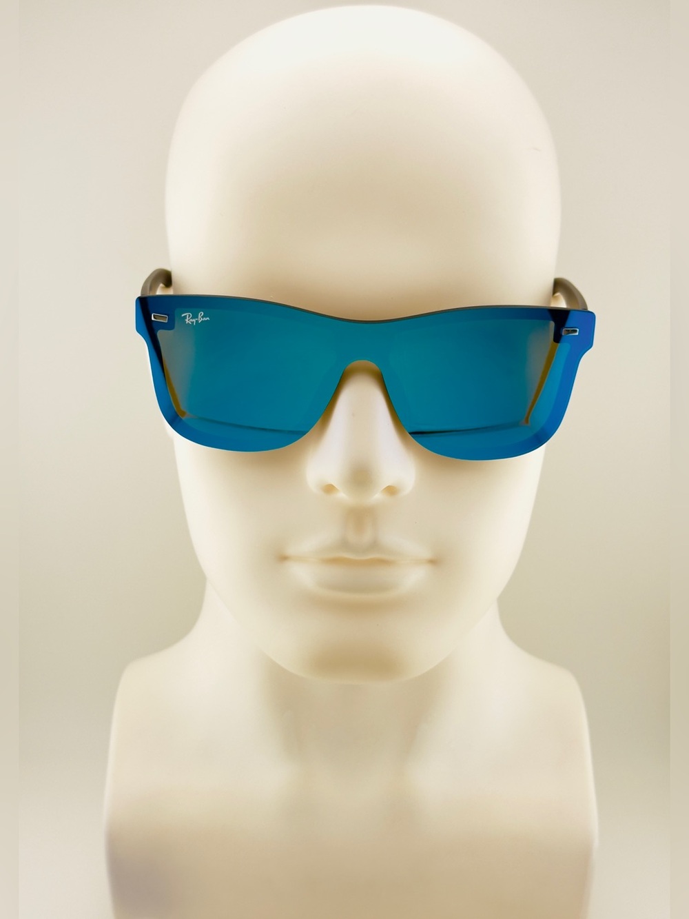 Ray-Ban Blaze Sunglasses RB4388 Blue Shield Mirror Lenses and Black Matte Frame